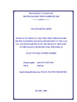 [Luận văn]đánh giá tác động của việc thực hiện chính sách bồi thường giải phóng mặt bằng đến đời sống và việc làm của người dân khi nhà nước thu hồi đất