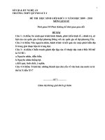 đề thi và đáp án thi hsg khối 10 năm 2009-2010