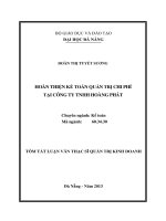 Hoàn thiện kế toán quản trị chi phí tại công ty TNHH hoàng phát 