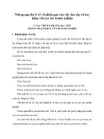 Những nguyên lý về vốn,hiệu quả của việc thu xếp và huy động vốn của các doanh nghiệp