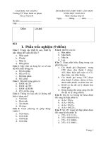 Gián án de kiem tra 15 lop 10 hkii