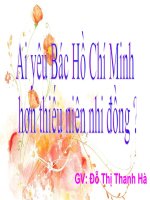 Giáo án mầm non Ai yêu Bác Hồ bằng thiêu nhi việt nam