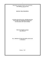 A study on syntactic and pragmatic features of insertion sequence in english and vietnamese 