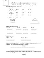 Đề kiểm tra học kì I từ lớp 1 đến lớp 5