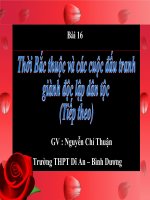 Bài giảng Bài 16. Đấu tranh giành độc lập (tiếp theo)