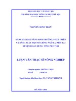 Luận văn đánh giá khả năng sinh trưởng, phát triển và năng suất một số giống ngô lai mới tại huyện đoan hùng tỉnh phú thọ 