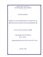 [Luận văn]nghiên cứu giá đất bồi thường tại một số dự án trên địa bàn quận hoàng mai, thành phố hà nội 