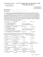 BỘ GIÁO DỤC VÀ ĐÀO TẠO ĐỀ THI CHÍNH THỨC KỲ THI TỐT NGHIỆP TRUNG HỌC PHỔ THÔNG NĂM 2009 Môn thi: TIẾNG ANH - Hệ 3 năm Mã đề thi 895