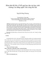 Khai phá dữ liệu về kết quả học tập của học sinh trường Cao đẳng nghề Văn Lang Hà Nội