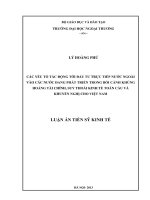 Các yếu tố tác động tới đầu tư trực tiếp nước ngoài vào các nước đang phát triển trong bối cảnh khủng hoảng tài chính, suy thoái kinh tế toàn cầu và khuyến nghị cho việt nam 