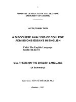 A discourse analysis of college admissions essays in english 