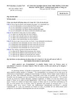 Đề thi chính thức kỳ thi tốt nghiệp THPT 2010 môn tiếng Pháp - Chương trình chuẩn và nâng cao (Mã đề thi 314)