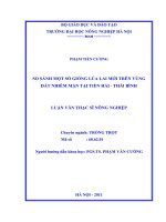 Luận văn so sánh một số giống lúa lai mới trên vùng đất nhiễm mặn tại tiền hải thái bình 