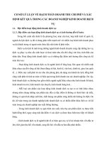 CƠ SỞ LÝ LUẬN VỀ HẠCH TOÁN DOANH THU CHI PHÍ VÀ XÁC ĐỊNH KẾT QUẢ TRONG CÁC DOANH NGHIỆP KINH DOANH DỊCH VỤ