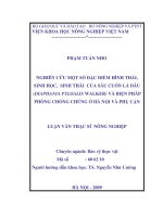 Nghiên cứu một số đặc điểm hình thái, sinh học, sinh thái của sâu cuốn lá dâu(diaphania pyloalis walkerr) và biện pháp phòng chống chúng ở hà nội và phụ cận 