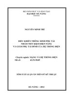 Điều khiển thông minh phụ tải nhằm tiết kiệm điện năng và giảm phụ tải đỉnh của hệ thống điện 