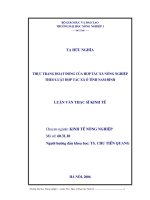 Luận văn thực trạng hoạt động của hợp tác xã nông nghiệp theo luật hợp tác xã ở tỉnh nam định 