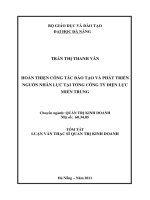 Hoàn thiện công tác đào tạo và phát triển nguồn nhân lực tại tổng công ty điện lực miền trung 