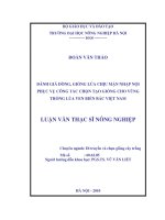 Đánh giá dòng, giống lúa chịu mặn nhập nội phục vụ công tác chọn tạo giống cho vùng trồng lúa ven biển bắc việt nam 
