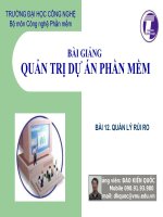 BÀI GIẢNG: QUẢN TRỊ DỰ ÁN PHẦN MỀM