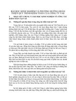 BÀI HỌC KINH NGHIỆM VÀ PHƯƠNG HƯỚNG HOÀN THIỆN QUY TRÌNH KIỂM TOÁN CỦA CÔNG TY VAE