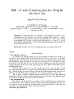 Phát triển một số phương pháp lọc thông tin  cho hệ tư vấn