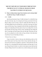 MỘT SỐ Ý KIẾN ĐỀ XUẤT NHẰM HOÀN THIỆN KẾ TOÁN CHI PHÍ SẢN XUẤT VÀ TÍNH GIÁ THÀNH SẢN PHẨM