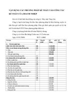 VẬN DỤNG CÁC PHƯƠNG PHÁP KẾ TOÁN VÀO CÔNG TÁC KẾ TOÁN CỦA DOANH NHIỆP