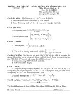 Bài soạn Đề và đáp án thi thử ĐH(khối A + B)