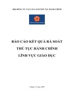 Các thủ tục hành chính trong lĩnh vực giáo dục đào tạo