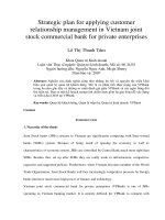 Strategic plan for applying customer  relationship management in Vietnam joint  stock commercial bank for private enterprises