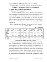 PHÂN TÍCH HOẠT ĐỘNG TÍN DỤNG TẠI NGÂN HÀNG NÔNG NGHIỆP VÀ PHÁT TRIỂN NÔNG THÔN NINH KIỀU