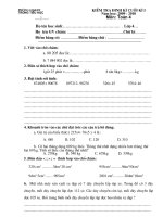 Bài giảng Kiểm tra định kì lần 2 Toán  4 + Đáp án