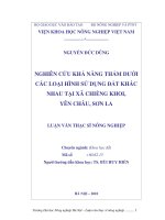 Nghiên cứu khả năng thấm của đất trên các loại hình sử dụng đất chính tại xã chiềng khoi, yên châu, sơn la 
