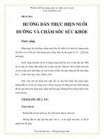 Hướng dẫn thực hiện nuôi dưỡng và chăm sóc sức khỏe - Khối Mầm