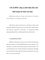Chỉ số BMI: công cụ hữu hiệu tầm soát tình trạng sức khoẻ của bạn