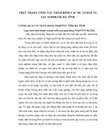 THỰC TRẠNG CÔNG TÁC THẨM ĐỊNH CÁC DỰ ÁN ĐẦU TƯ TẠI  AGRIBANK HÀ TĨNH