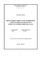 Hoàn thiện chiến lược marketing cho sản phẩm xi măng sông đà yaly 
