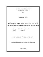 Phát triển khai thác thủy sản ven bờ ở vùng biển huyện vạn ninh tỉnh khánh hòa 