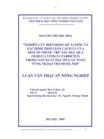 [Luận văn]nghiên cứu biến động dư lượng và xác định thời gian cách ly của một số thuốc trừ sâu đục quả (maruca vitrata fabricius ) trong sản xuất đậu đũa an toàn vùng ngoại thành hà nội 