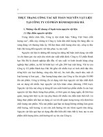 THỰC TRẠNG CÔNG TÁC KẾ TOÁN NGUYÊN VẬT LIỆU TẠI CÔNG TY CỔ PHẦN BÁNH KẸO HẢI HÀ