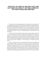 PHÂN TÍCH TÀI CHÍNH VÀ TÌNH HÌNH THỰC HIỆN GIÁ THÀNH CỦA CÔNG TY CỔ PHẦN XI MĂNG VÀ XÂY DỰNG QUẢNG NINH NĂM 2008