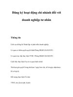 Đăng ký hoạt động chi nhánh đối với doanh nghiệp tư nhân