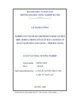 Nghiên cứu ứng dụng chế phẩm vi sinh vật hữu hiệu (emina) trong sản xuất rau cải ngọt an toàn tại huyện lạng giang,tỉnh bắc giang 