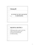 Chương III SỰ TƯƠNG TÁC GIỮA CON NGƯỜI VÀ MÔI TRƯỜNG