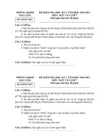 Gián án Đề và đáp án Văn 7 HK I 2010-2011