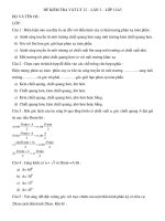 ĐỀ KIỂM TRA TẬP TRUNG KHỐI 12 – LẦN 3 MÔN VẬT LÝ THAM KHẢO