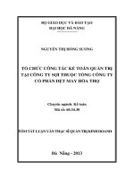 Tổ chức công tác kế toán quản trị tại công ty sợi thuộc tổng công ty cổ phần dệt may hòa thọ 