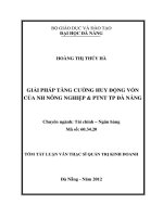 Giải pháp tăng cường huy động vốn của NH nông nghiệp và phát triển nông thông TP đà nẵng 
