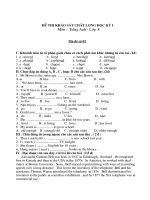 Tài liệu Đề Thi KSCL HK I Đề Phòng